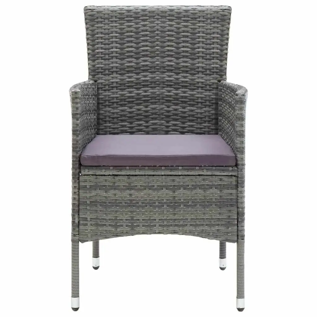 Garden Dining Set 9 Piece Outdoor Patio Furniture Poly Rattan Grey Cushions