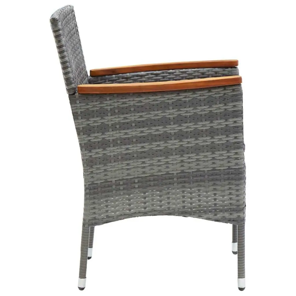 Garden Dining Set Grey 5 Piece Outdoor Patio Furniture Rattan Chairs Table