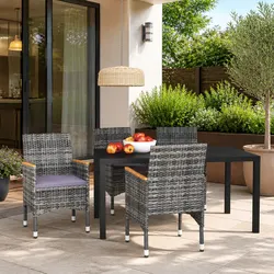 Compact 5-Piece Garden Dining Set with Easy Maintenance