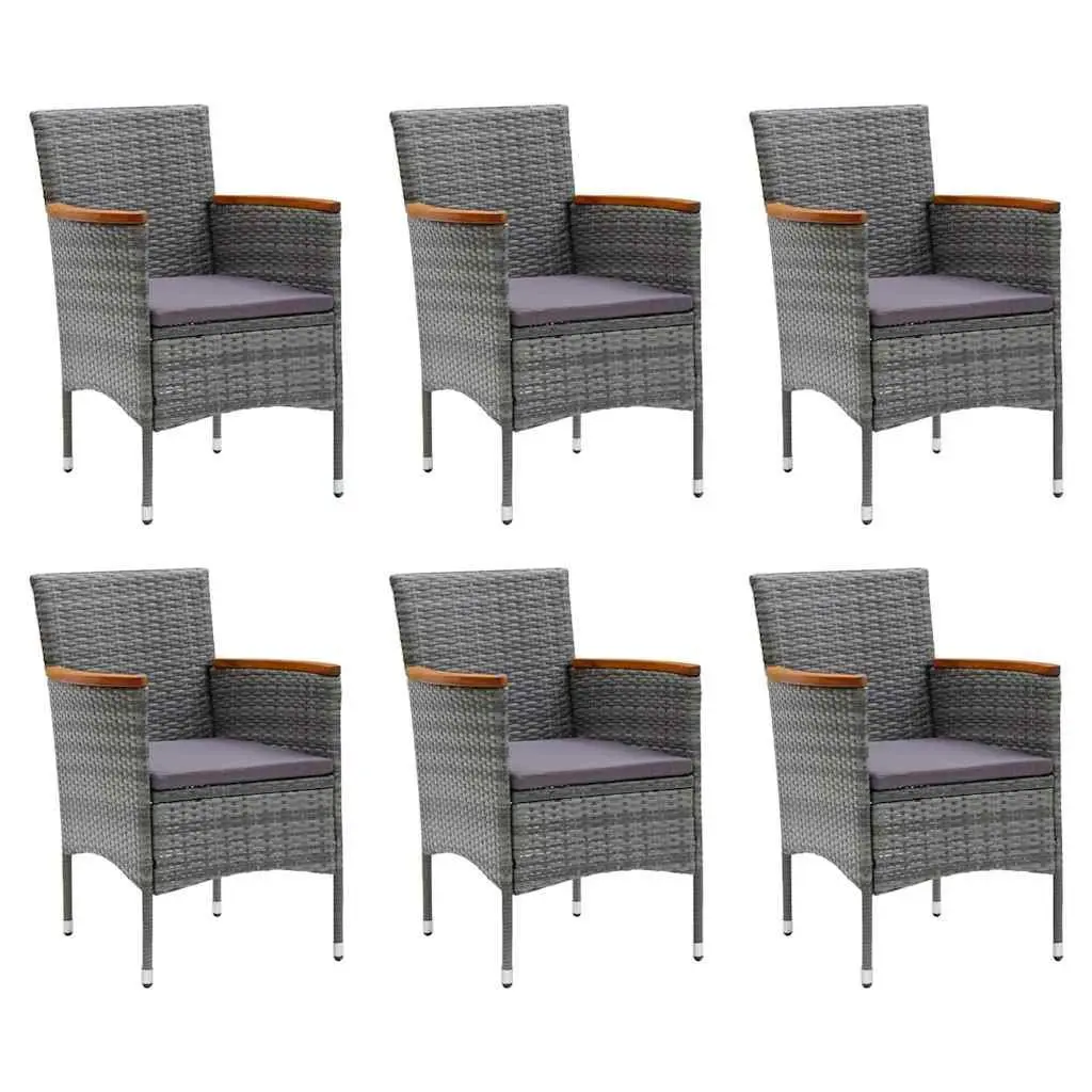 Garden Dining Set 7 Piece Outdoor Furniture Poly Rattan Cushions Patio Table