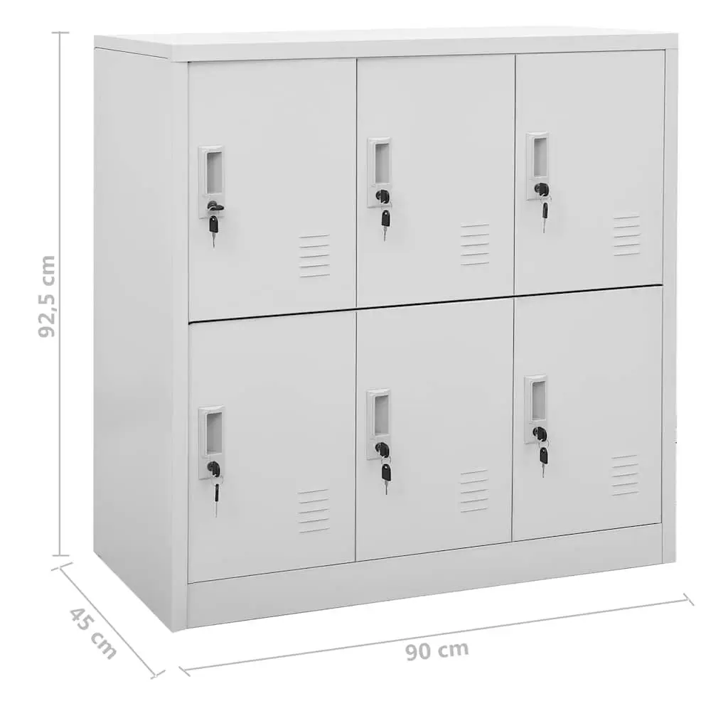 Locker Cabinet 2 Piece Set Grey Steel Storage Organiser Office School Bedroom