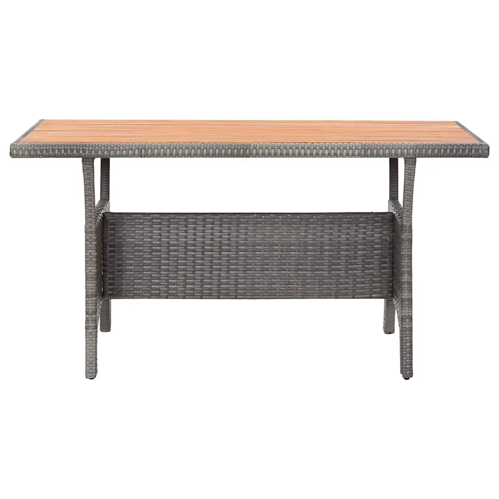 Garden Dining Set 3 Piece Outdoor Patio Furniture Poly Rattan Steel Frame Grey