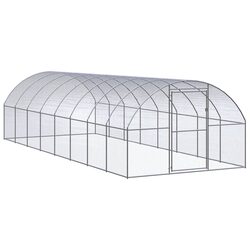 Concise Outdoor Chicken Coop 3x8x2m Galvanised Steel