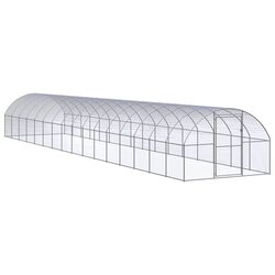 Compact 3x16x2m Chicken Coop in Galvanised Steel