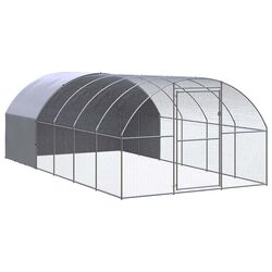 Outdoor Chicken Coop 3x6x2m Galvanised Steel Poultry Enclosure Run Hens Ducks