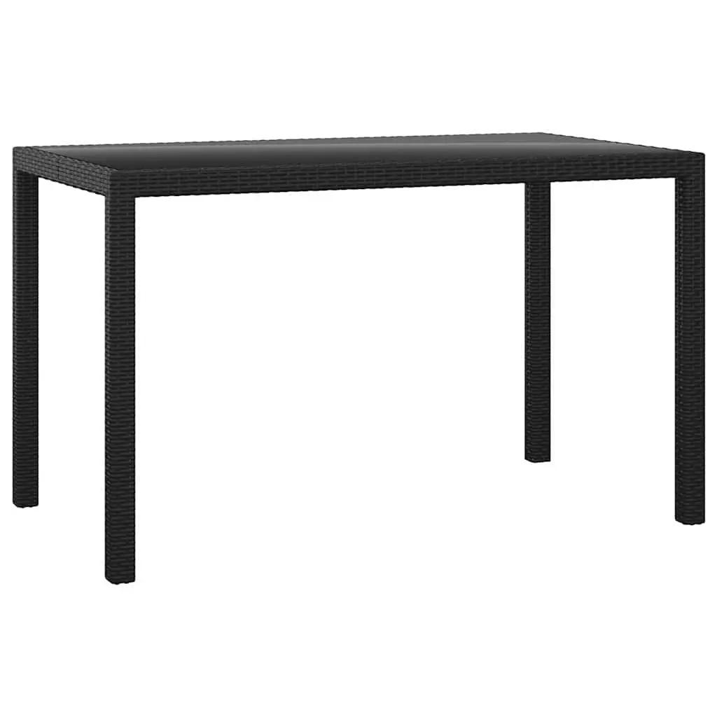 Garden Dining Set Black 3 Piece Outdoor Furniture with Cushions Weather-resistant PE Rattan and Powder-coated Steel Frame