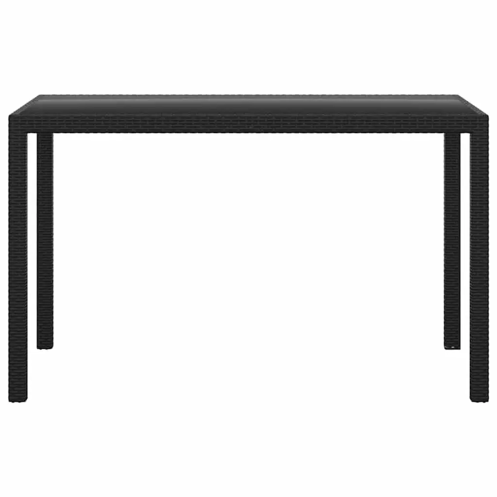 Garden Dining Set Black 3 Piece Outdoor Furniture with Cushions Weather-resistant PE Rattan and Powder-coated Steel Frame