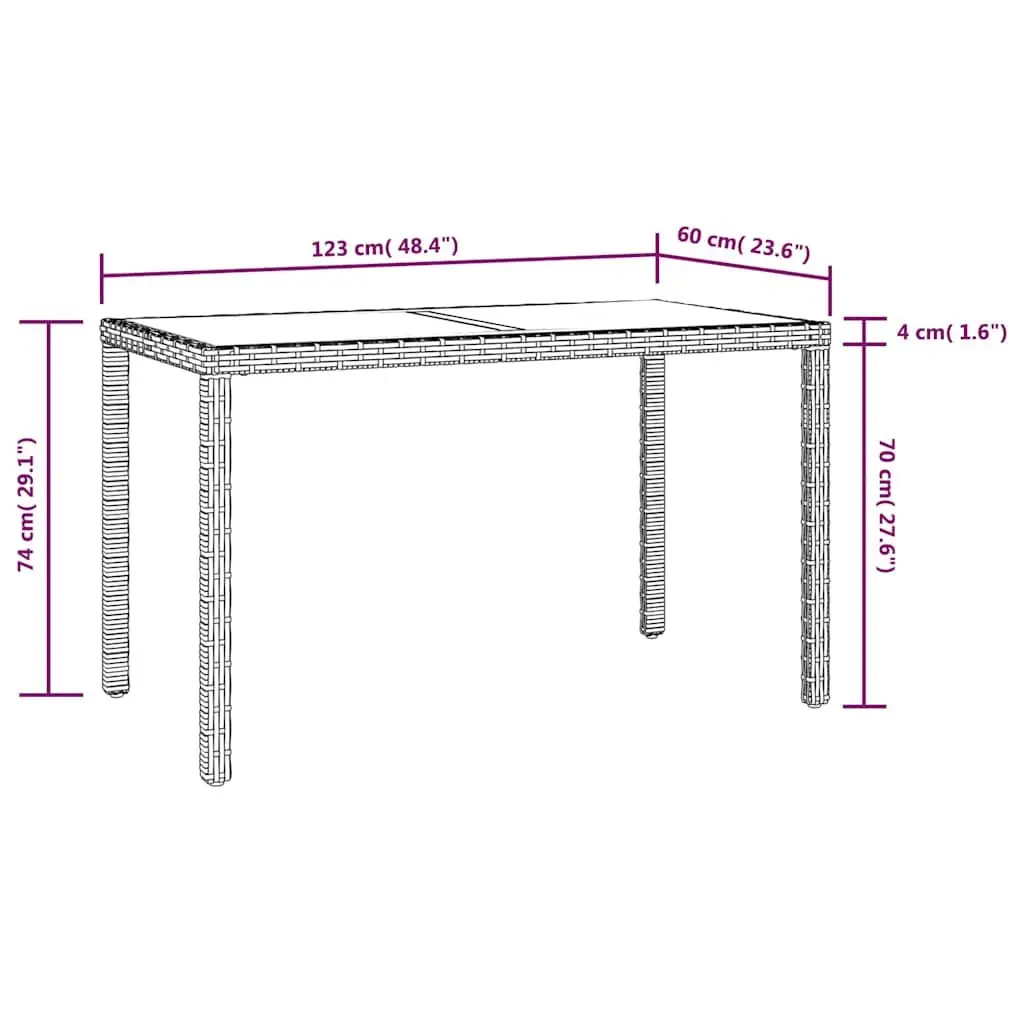 Garden Dining Set Black 3 Piece Outdoor Furniture with Cushions Weather-resistant PE Rattan and Powder-coated Steel Frame