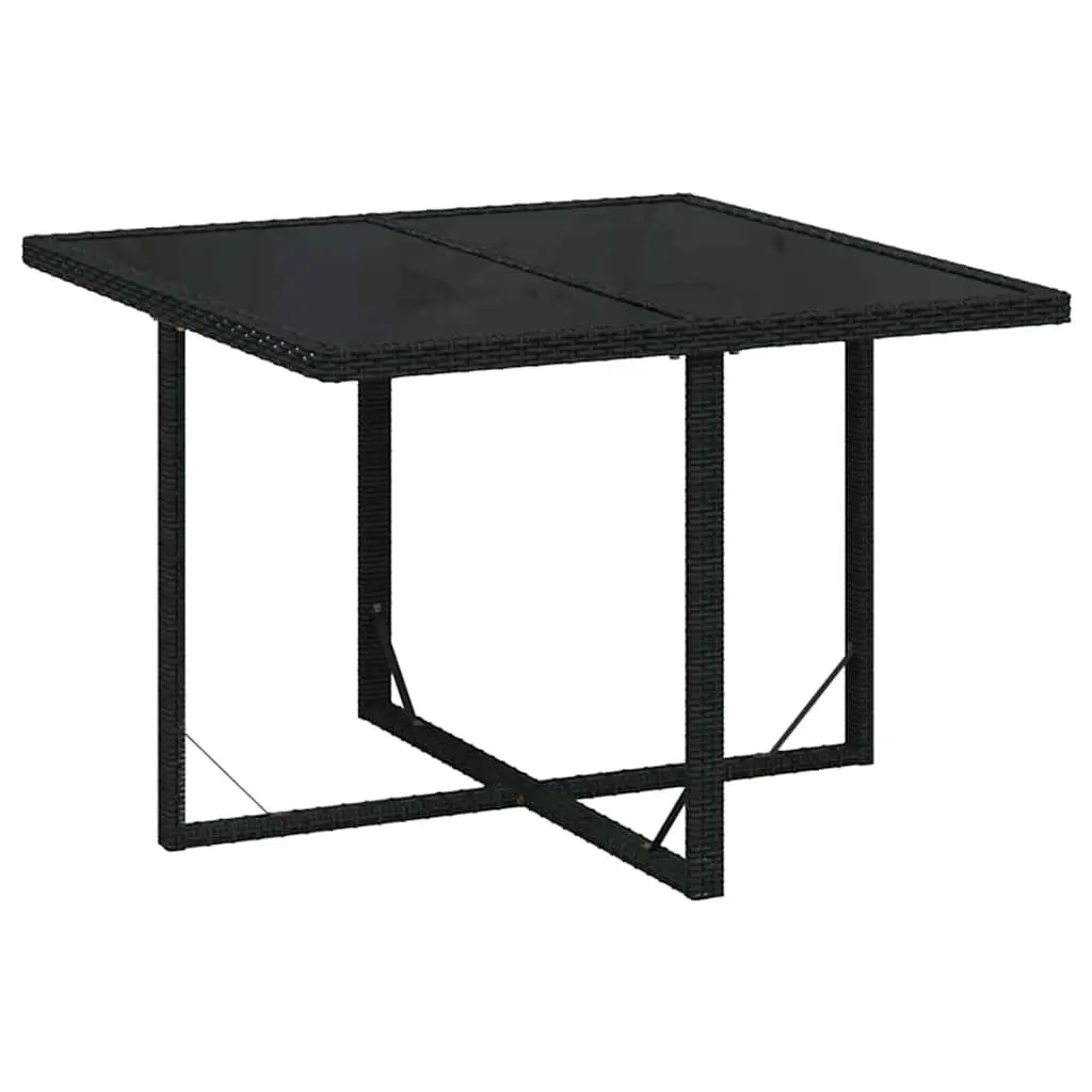 Garden Dining Set 9 Piece Poly Rattan Outdoor Furniture with Cushions Black