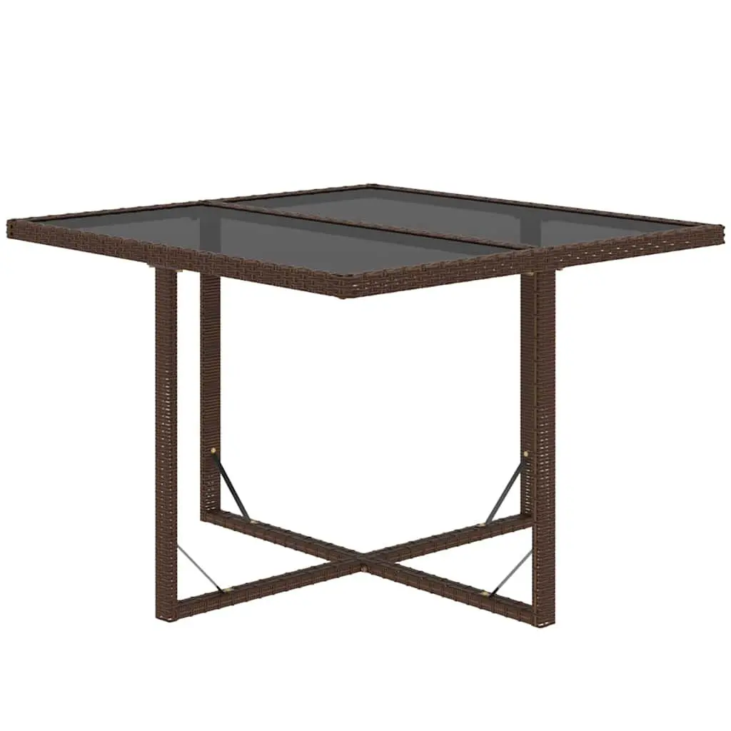 Garden Dining Set Brown 5 Piece Outdoor Patio Furniture PE Rattan with Cushions