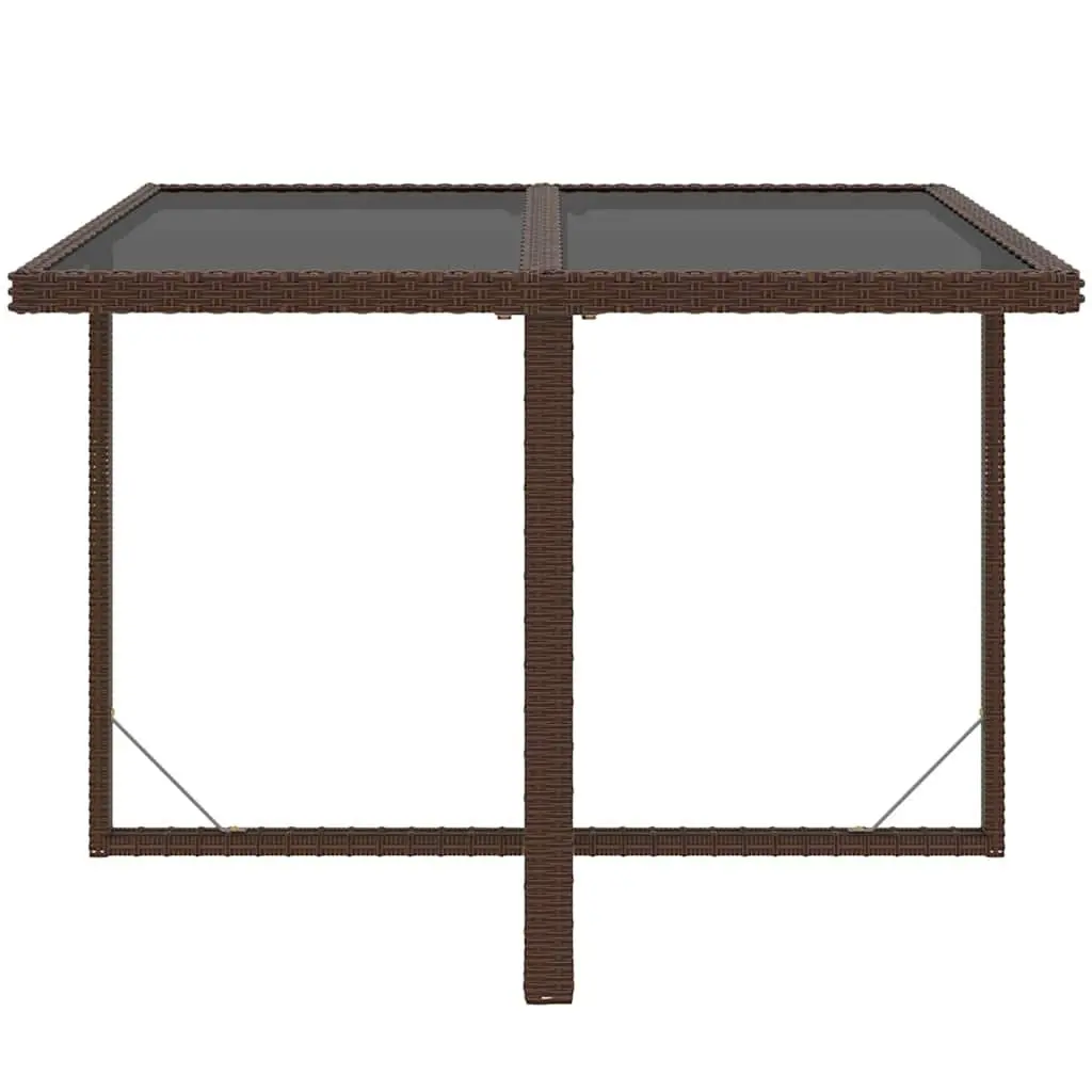 Garden Dining Set Brown 5 Piece Outdoor Patio Furniture PE Rattan with Cushions