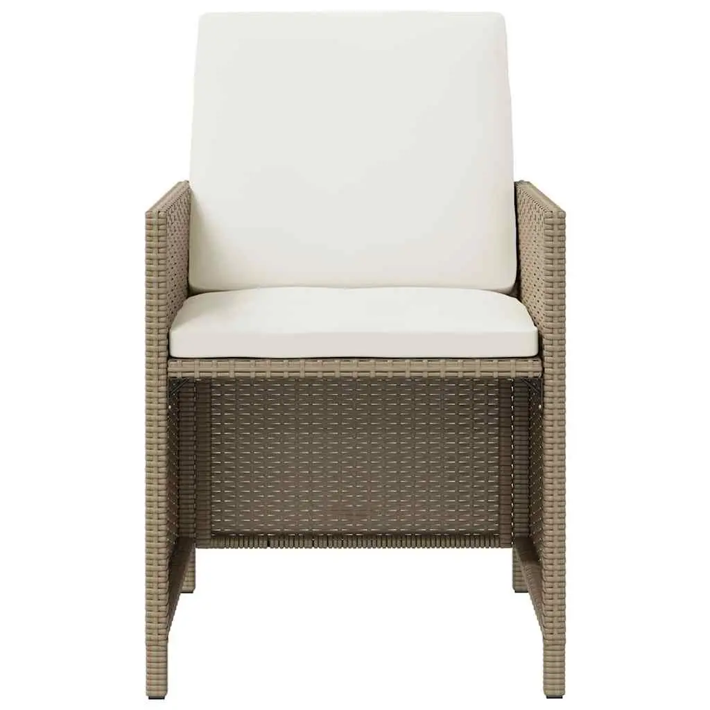 Garden Dining Set 9 Piece Outdoor Patio Furniture PE Rattan Beige Cushions