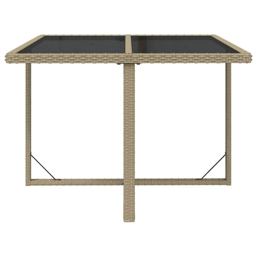Garden Dining Set 9 Piece Outdoor Patio Furniture PE Rattan Beige Cushions