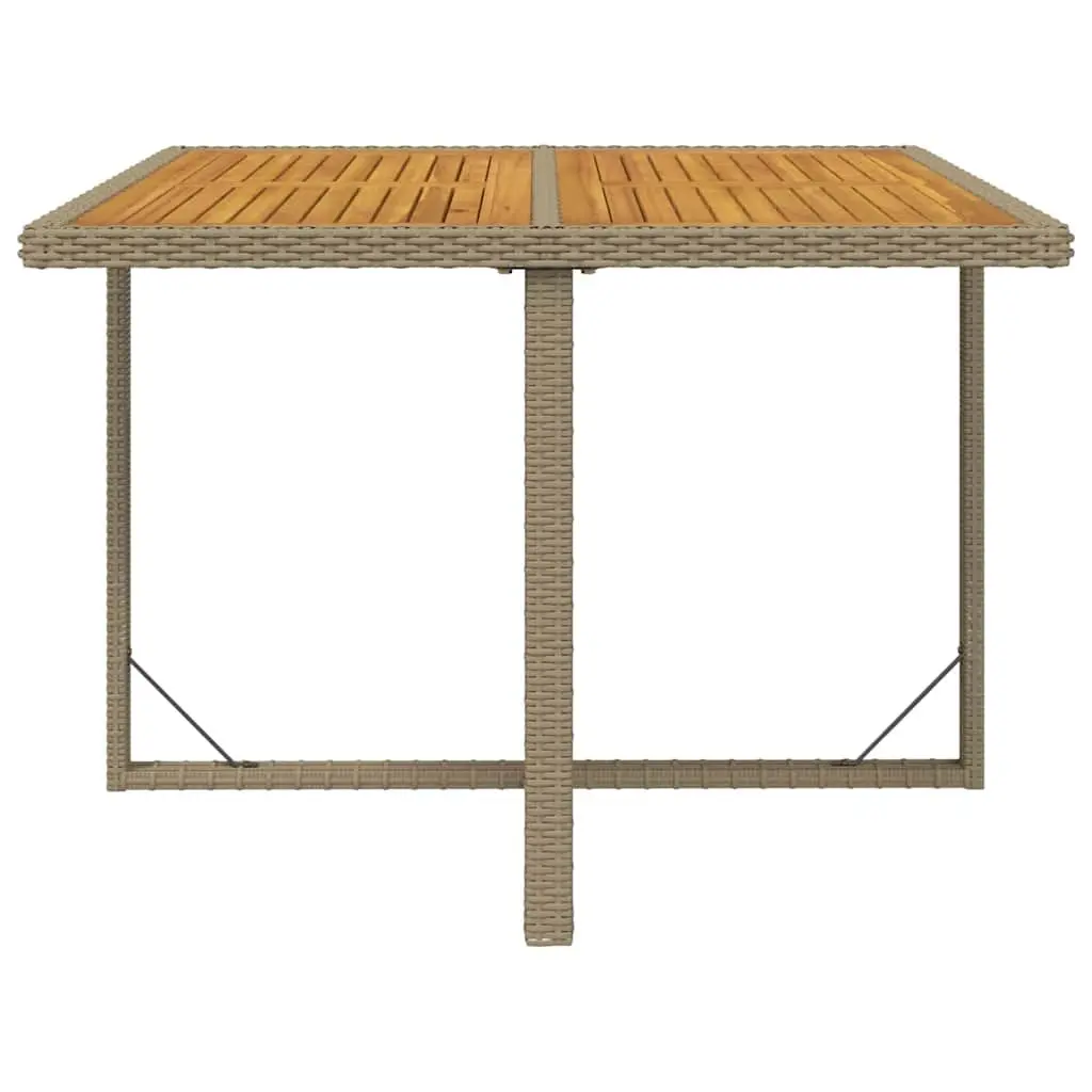 Garden Dining Set 9 Piece Outdoor Furniture PE Rattan Beige with Cushions