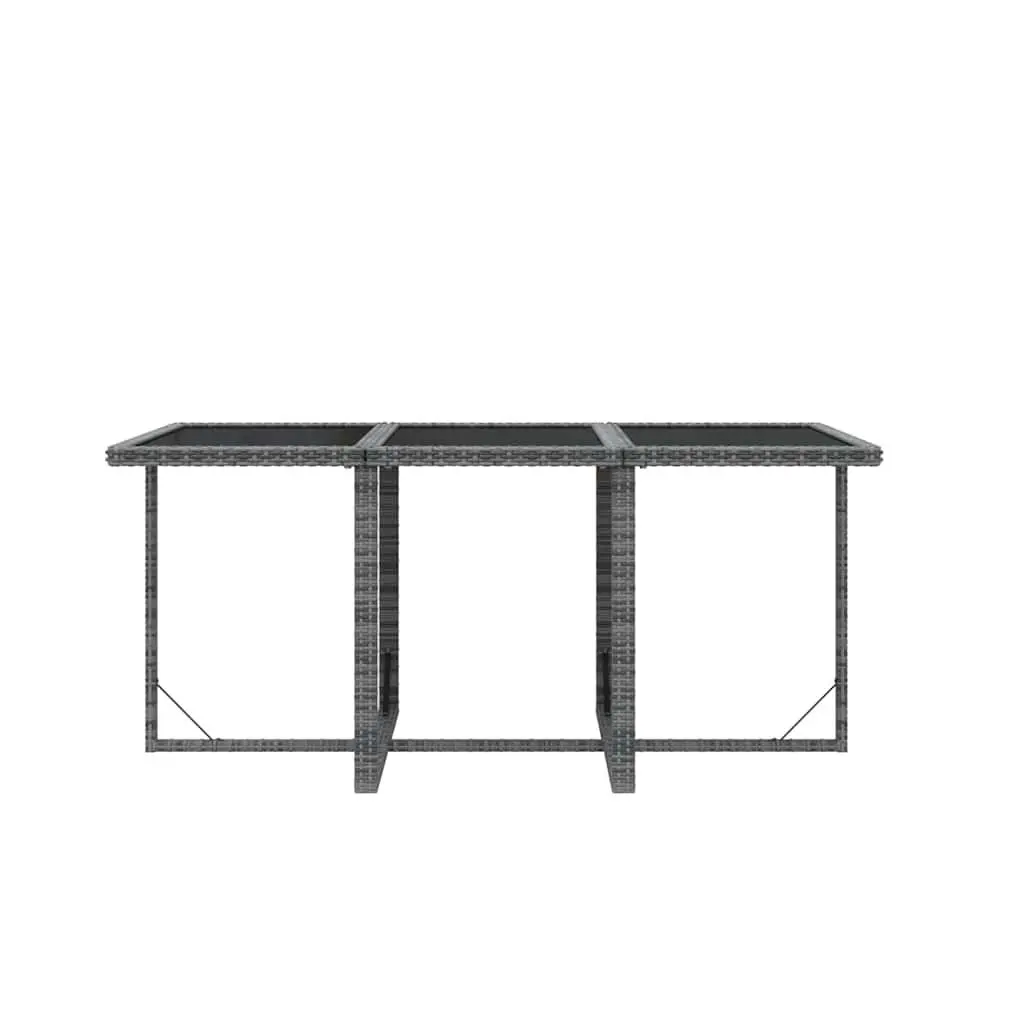 Garden Dining Set 7 Piece Outdoor Furniture Rattan Grey with Cushions Patio