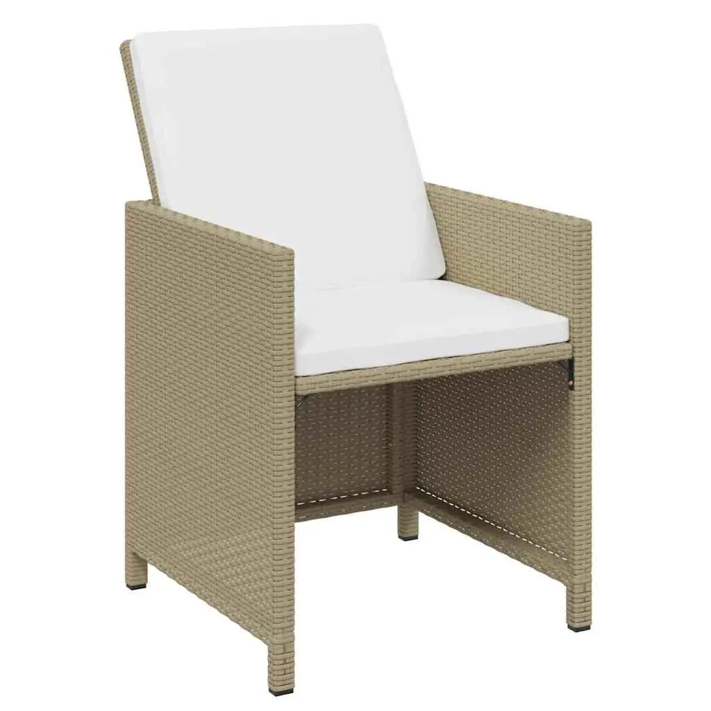 Garden Dining Set 11 Piece Outdoor Furniture PE Rattan Patio Table Chairs Beige
