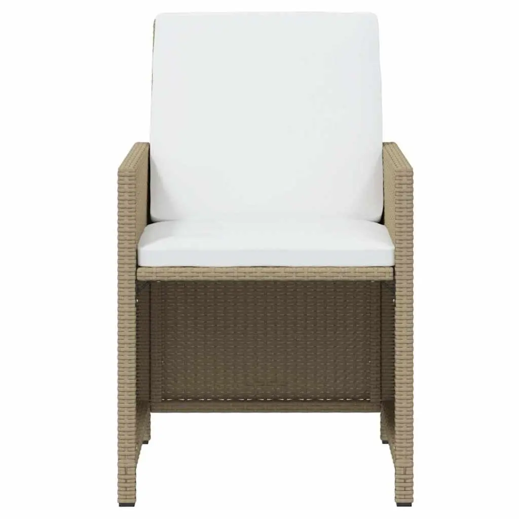 Garden Dining Set 11 Piece Outdoor Furniture PE Rattan Patio Table Chairs Beige