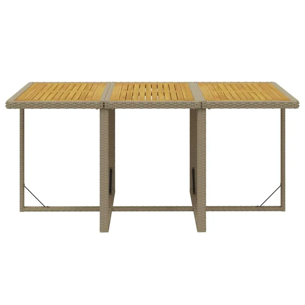 Garden Dining Set 11 Piece Outdoor Furniture PE Rattan Patio Table Chairs Beige