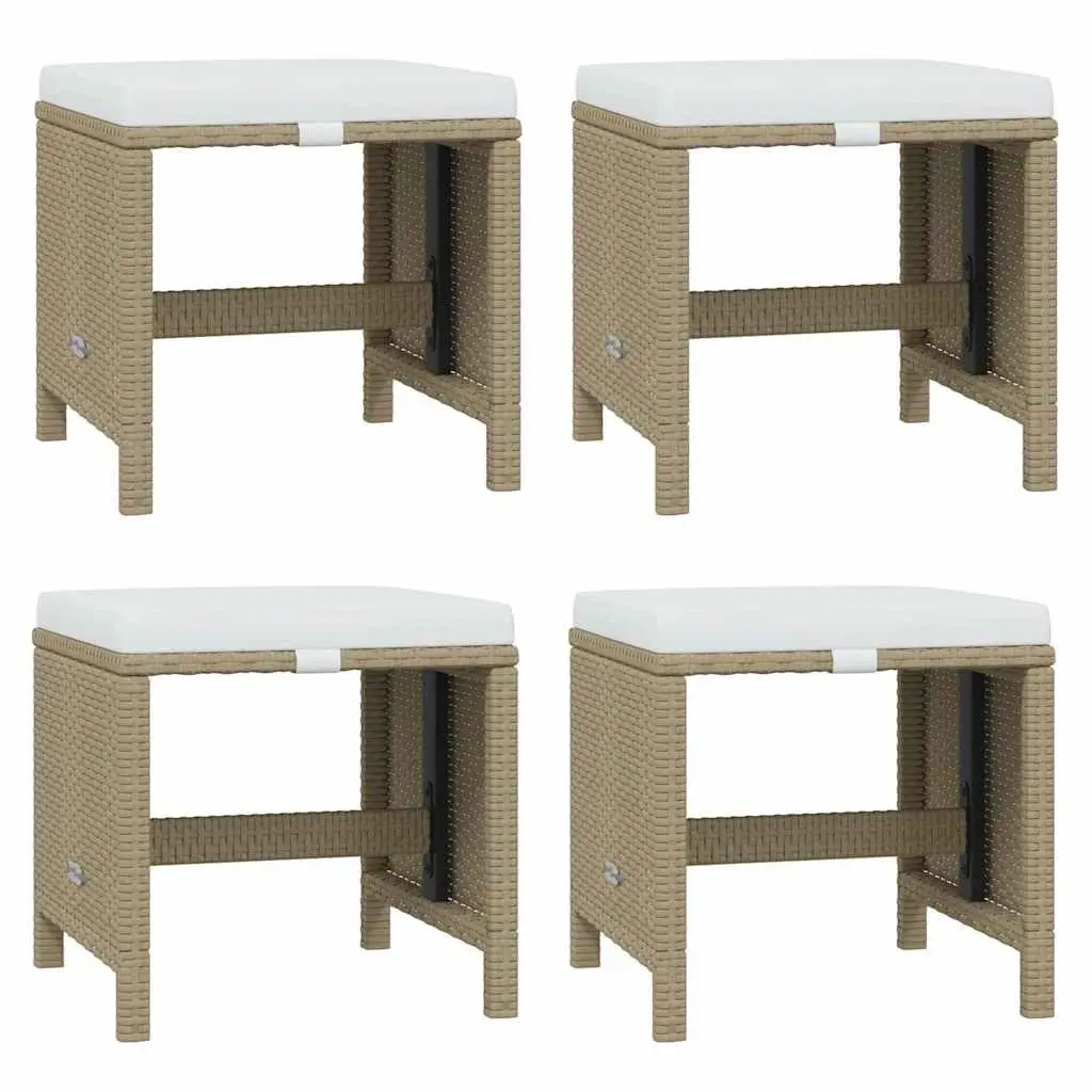 Garden Dining Set 11 Piece Outdoor Furniture Poly Rattan Beige Patio Table