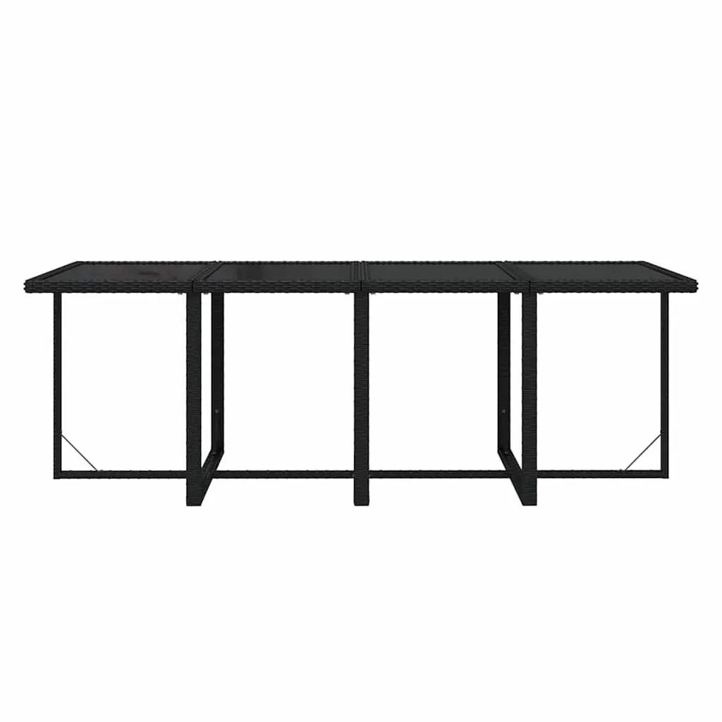 Garden Dining Set Black 9 Piece Outdoor Furniture PE Rattan Cushions