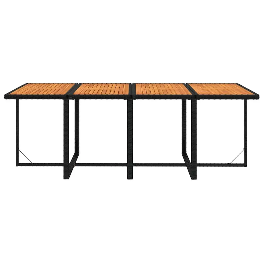 Garden Dining Set 9 Piece Outdoor Patio Furniture PE Rattan Black with Cushions