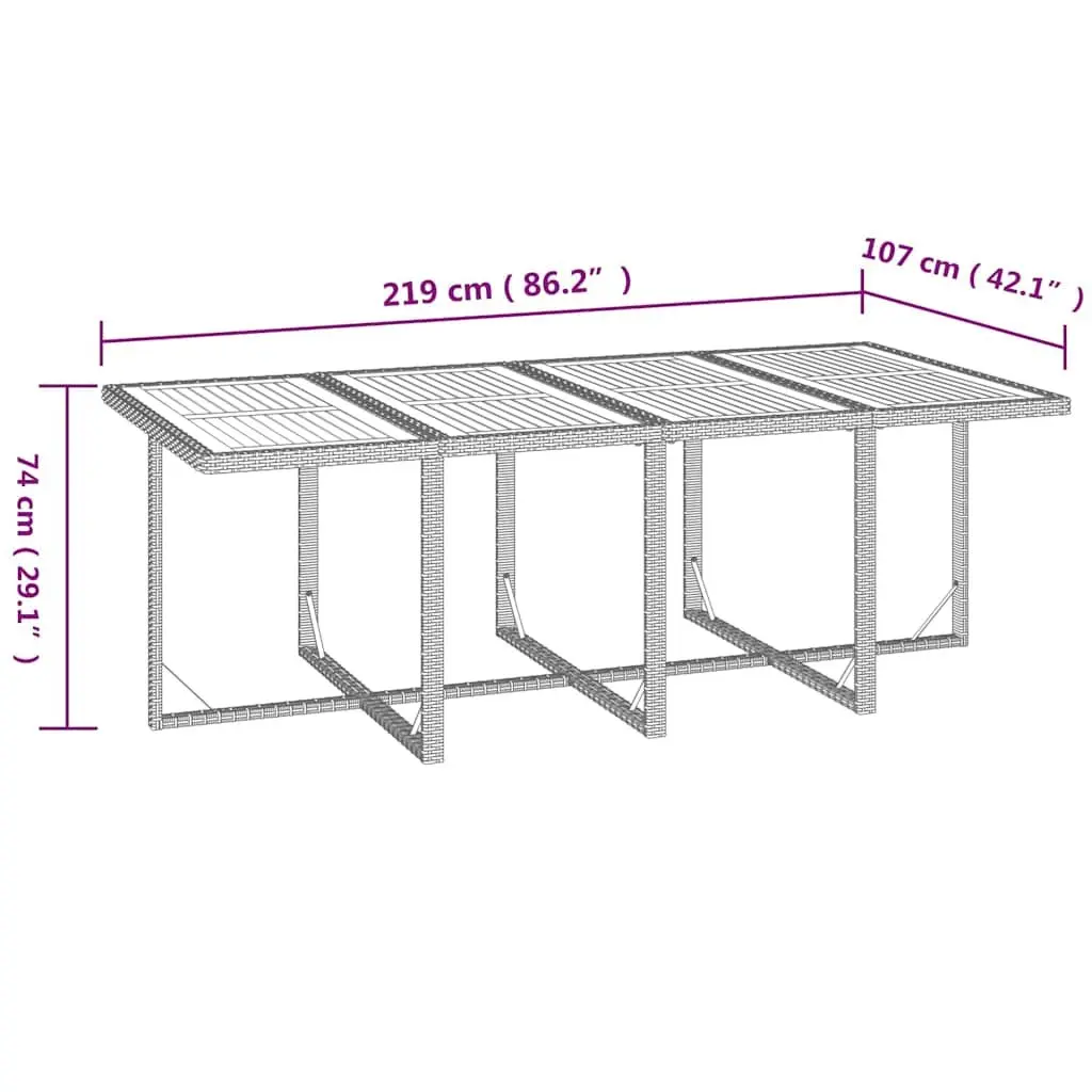Garden Dining Set 9 Piece Outdoor Patio Furniture PE Rattan Black with Cushions