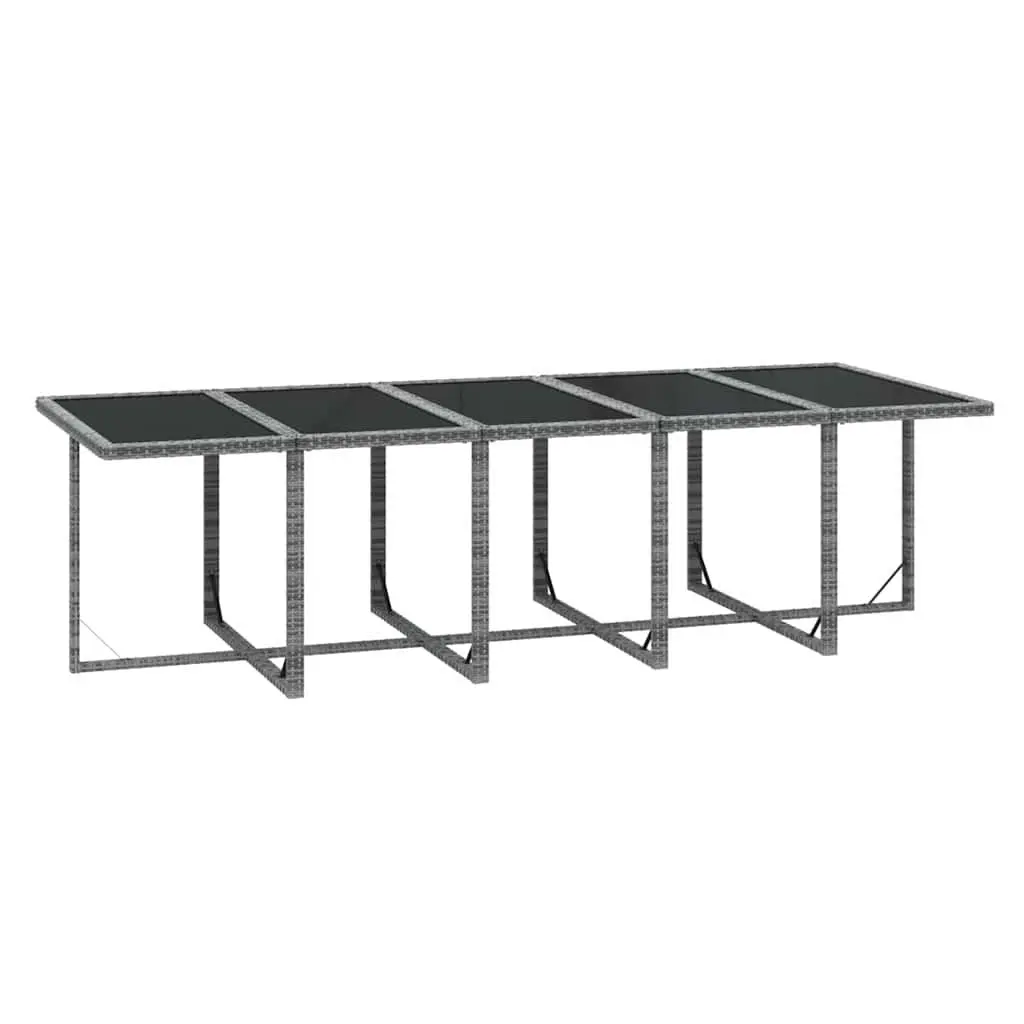 Garden Dining Set 15 Piece Outdoor Furniture with Cushions PE Rattan Grey Patio