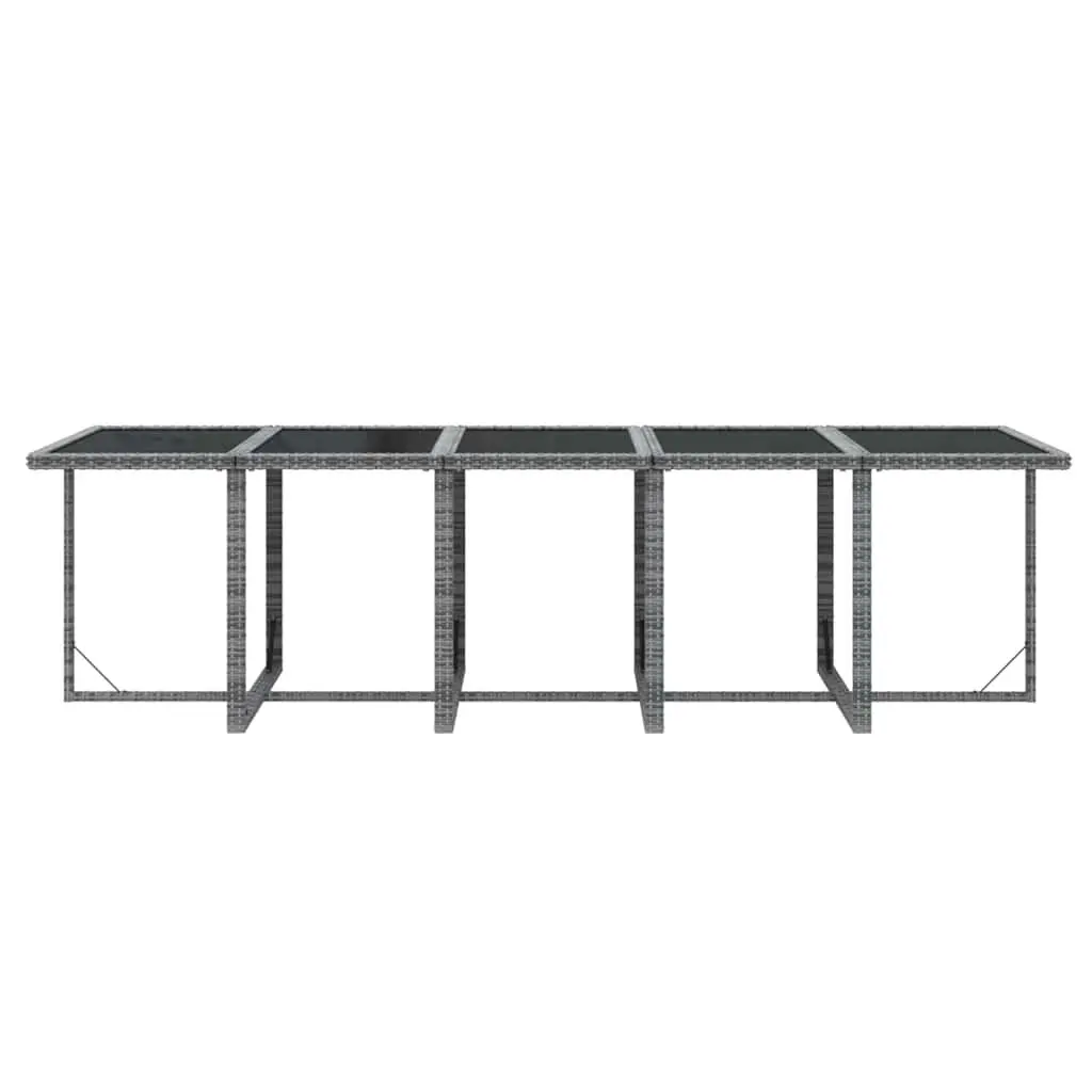 Garden Dining Set 15 Piece Outdoor Furniture with Cushions PE Rattan Grey Patio