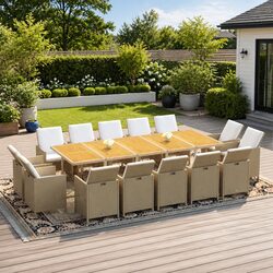 Concise 15 Piece Outdoor Dining Set for Enjoyment