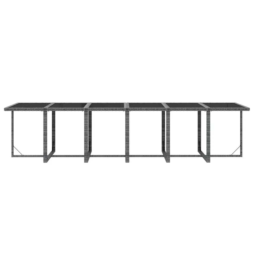 Garden Dining Set 17 Piece Poly Rattan Outdoor Furniture Grey with Cushions