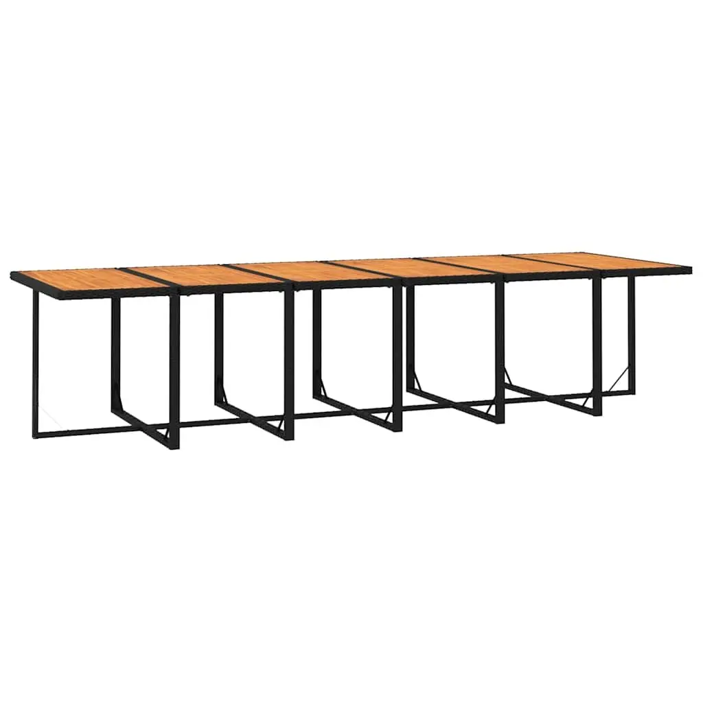 Garden Dining Set Black 13 Piece Outdoor Furniture Poly Rattan Steel Frame