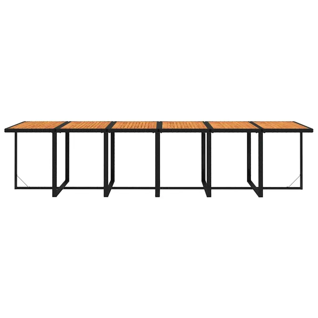 Garden Dining Set Black 17 Piece Poly Rattan Outdoor Furniture with Cushions