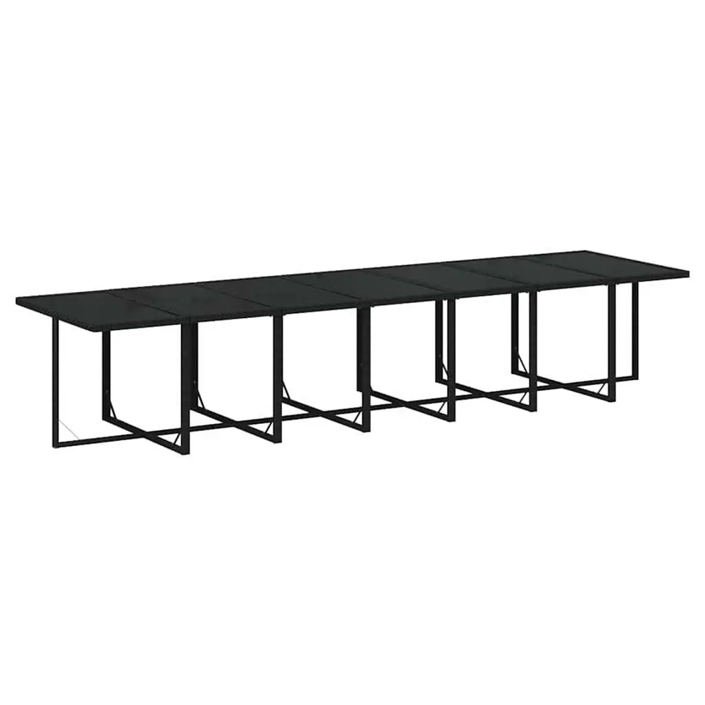Poly Rattan Garden Dining Set Black 19 Piece Weather Resistant with Cushions