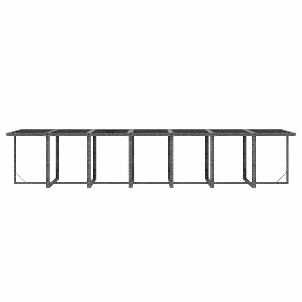 Garden Dining Set Grey 15 Piece Poly Rattan Outdoor Furniture with Cushions