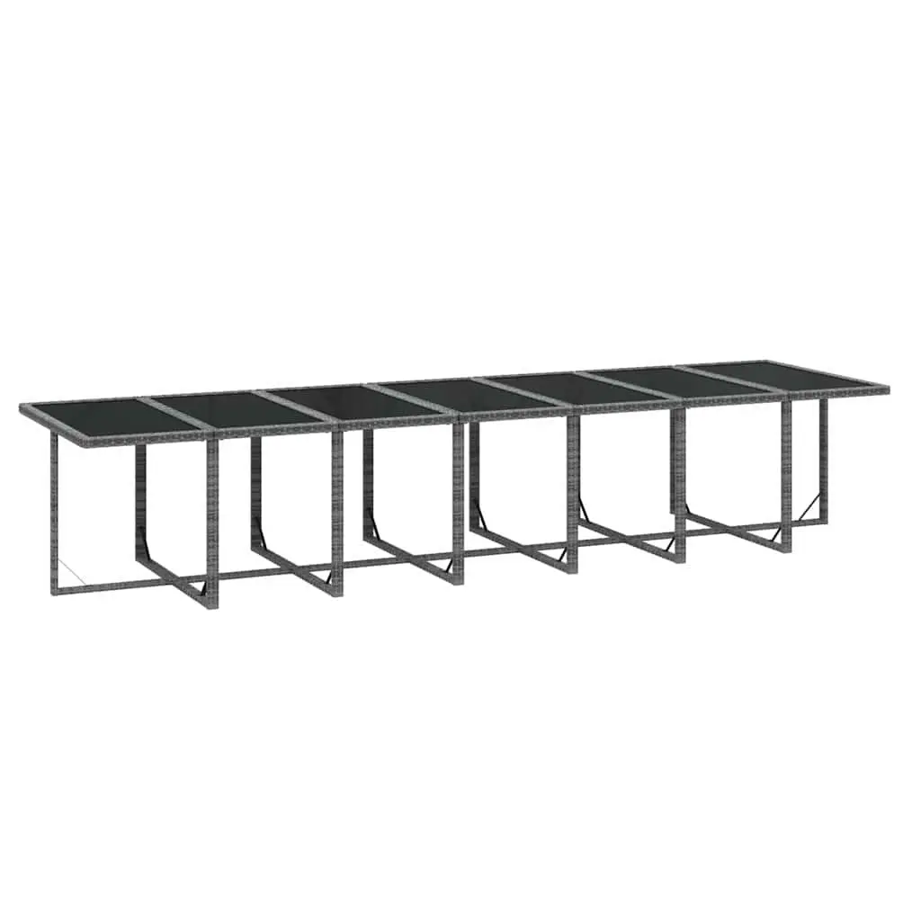 Garden Dining Set 19 Piece Poly Rattan Outdoor Furniture with Cushions Grey