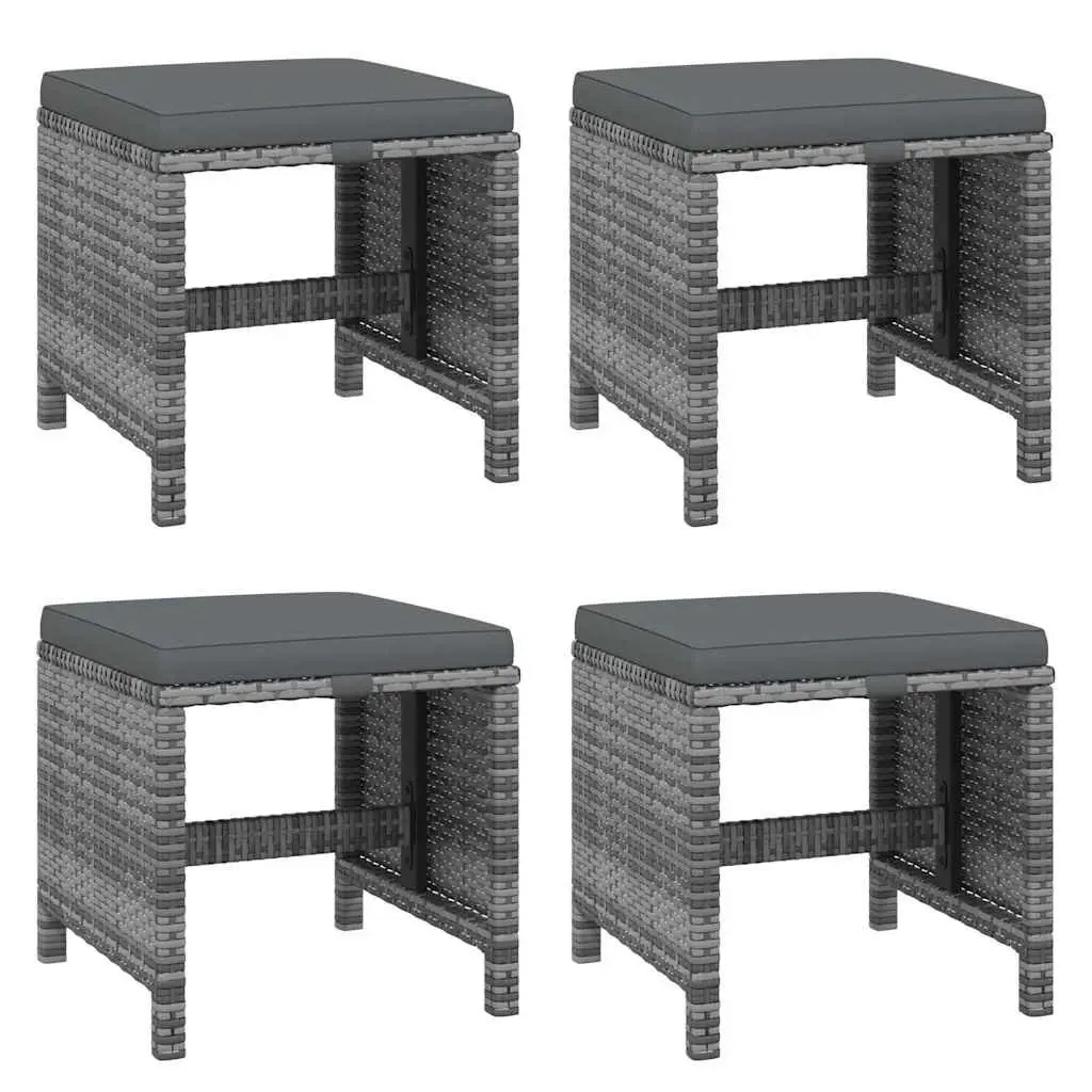 Garden Dining Set 19 Piece Poly Rattan Outdoor Furniture with Cushions Grey