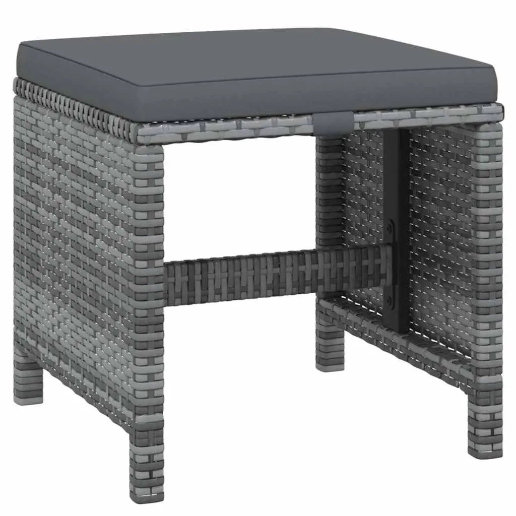Garden Dining Set 19 Piece Poly Rattan Outdoor Furniture with Cushions Grey