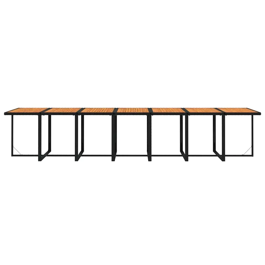 Garden Dining Set 19 Piece Outdoor Furniture Black Poly Rattan Table Chairs