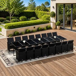 Compact and Stylish 17-Piece Outdoor Dining Set