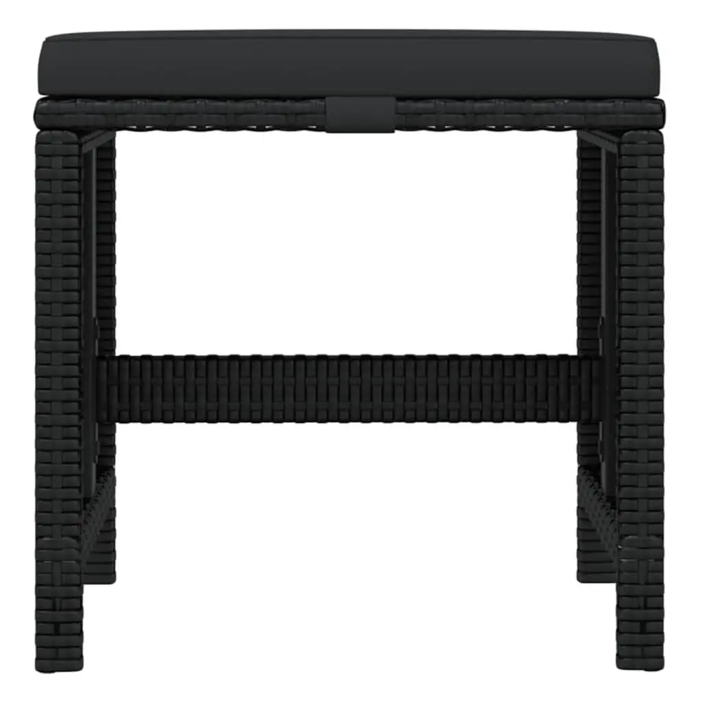 Outdoor Dining Set Black 21 Piece Poly Rattan Weather-Resistant Steel Frame Cushions