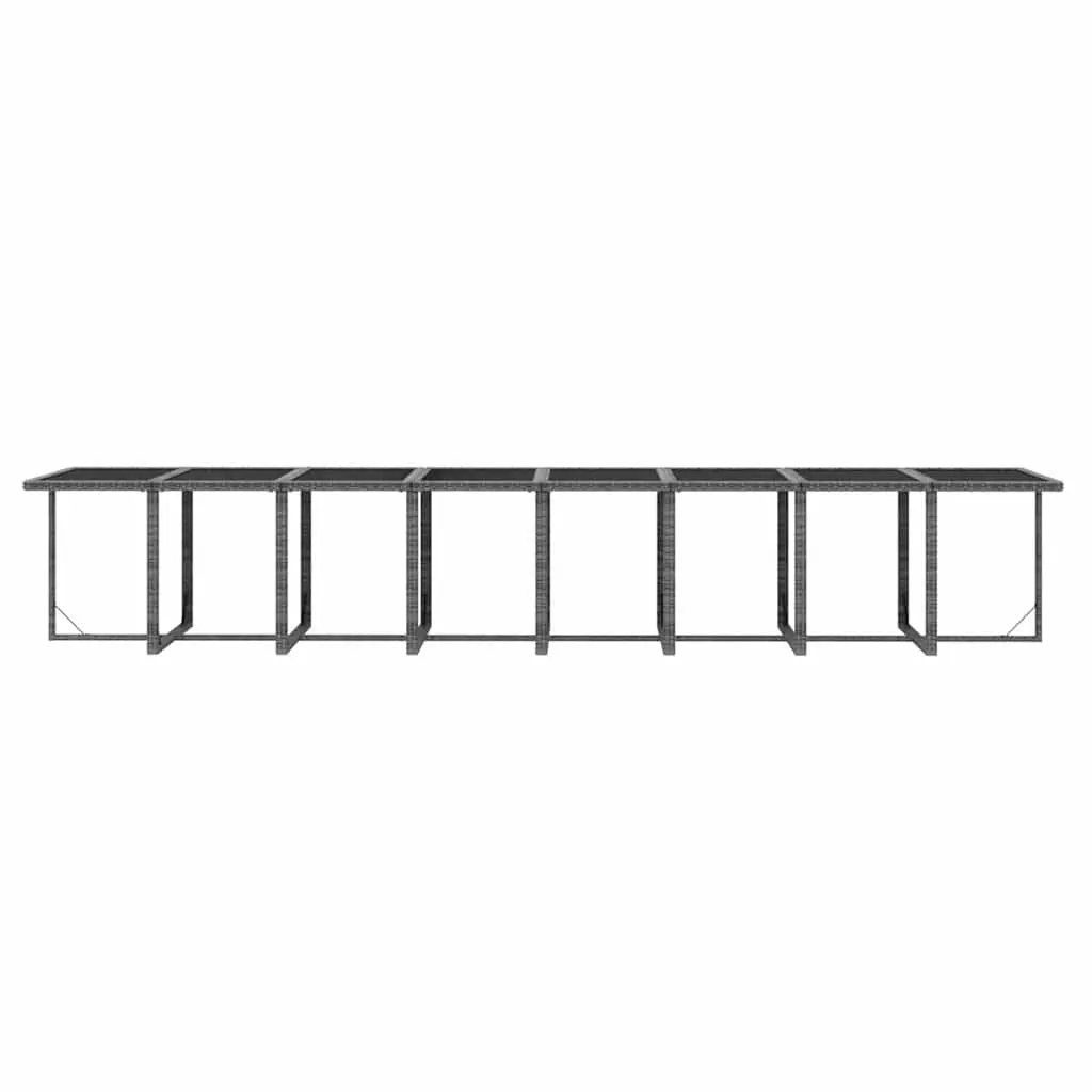 Garden Dining Set 17 Piece Poly Rattan Outdoor Furniture Grey with Cushions