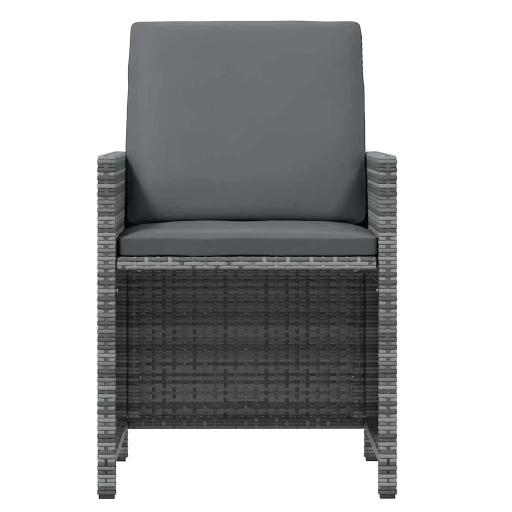 Garden Dining Set Grey 21 Piece Outdoor Furniture Poly Rattan with Cushions
