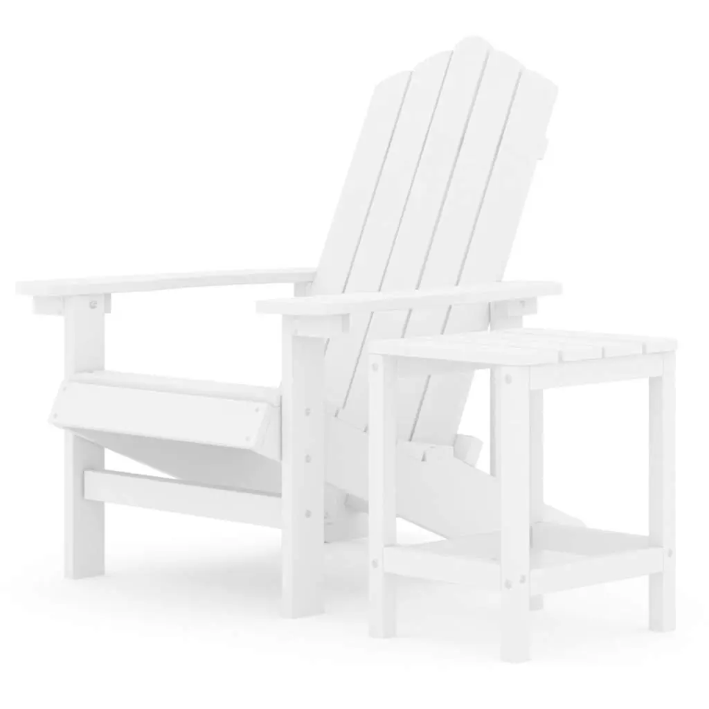 White Adirondack Chair with Table