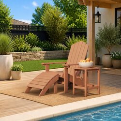 Adirondack Chair with Detachable Footstool & Side Table