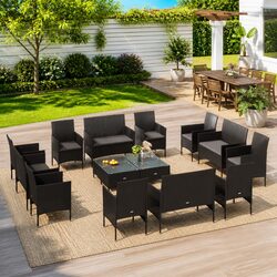 Sleek and Stylish 16-Piece Outdoor Lounge Set