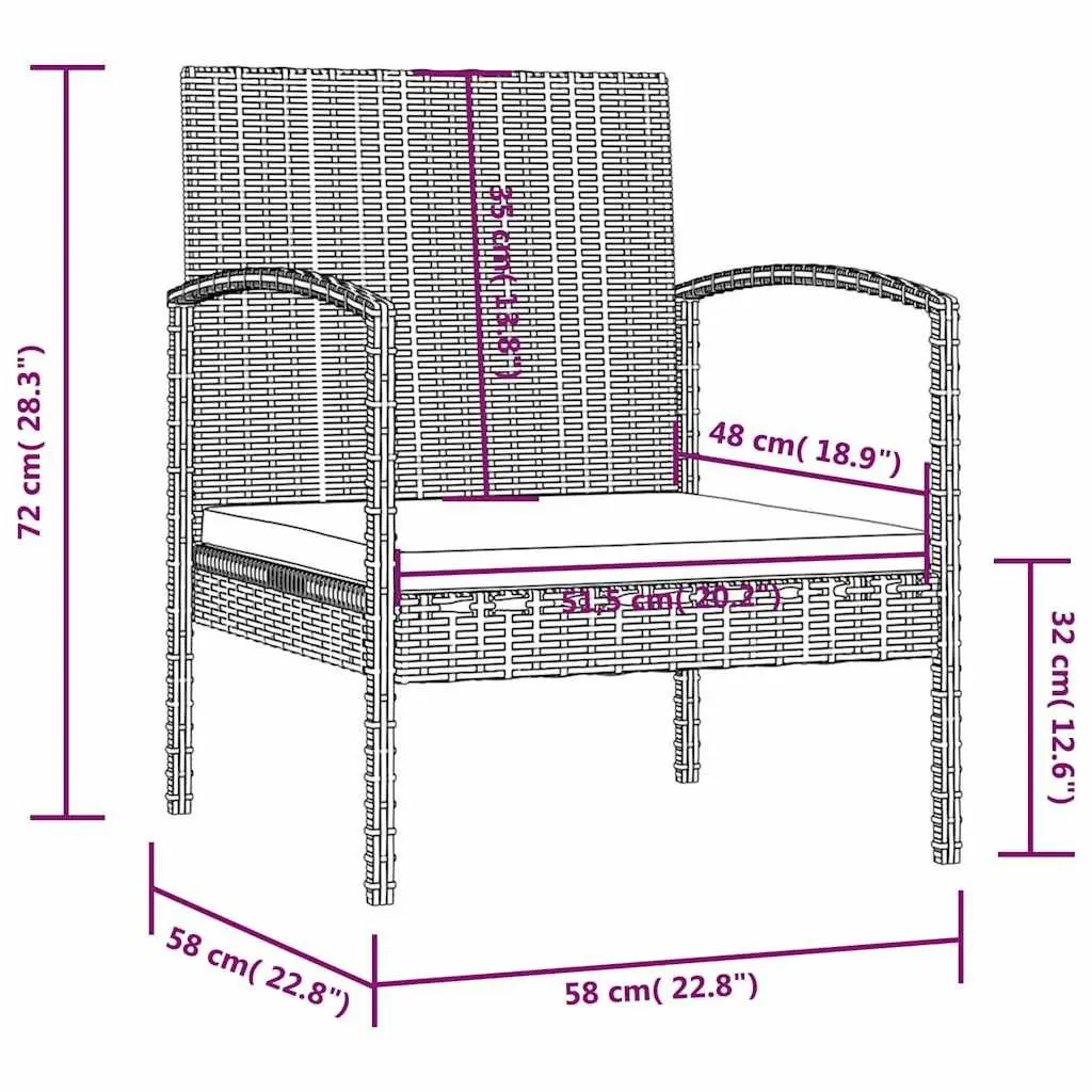 8 Piece Garden Lounge Set Black Poly Rattan Outdoor Furniture Patio Sofa with Cushions