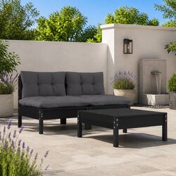 Compact Pinewood Lounge Set for Outdoor Enjoyment