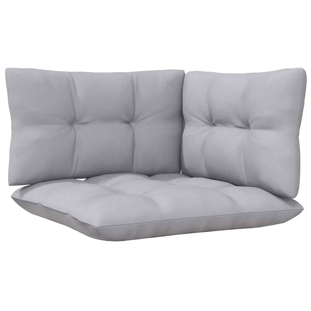 2-Seater Outdoor Garden Sofa with Grey Cushions Solid Wood Pine Patio Lounge