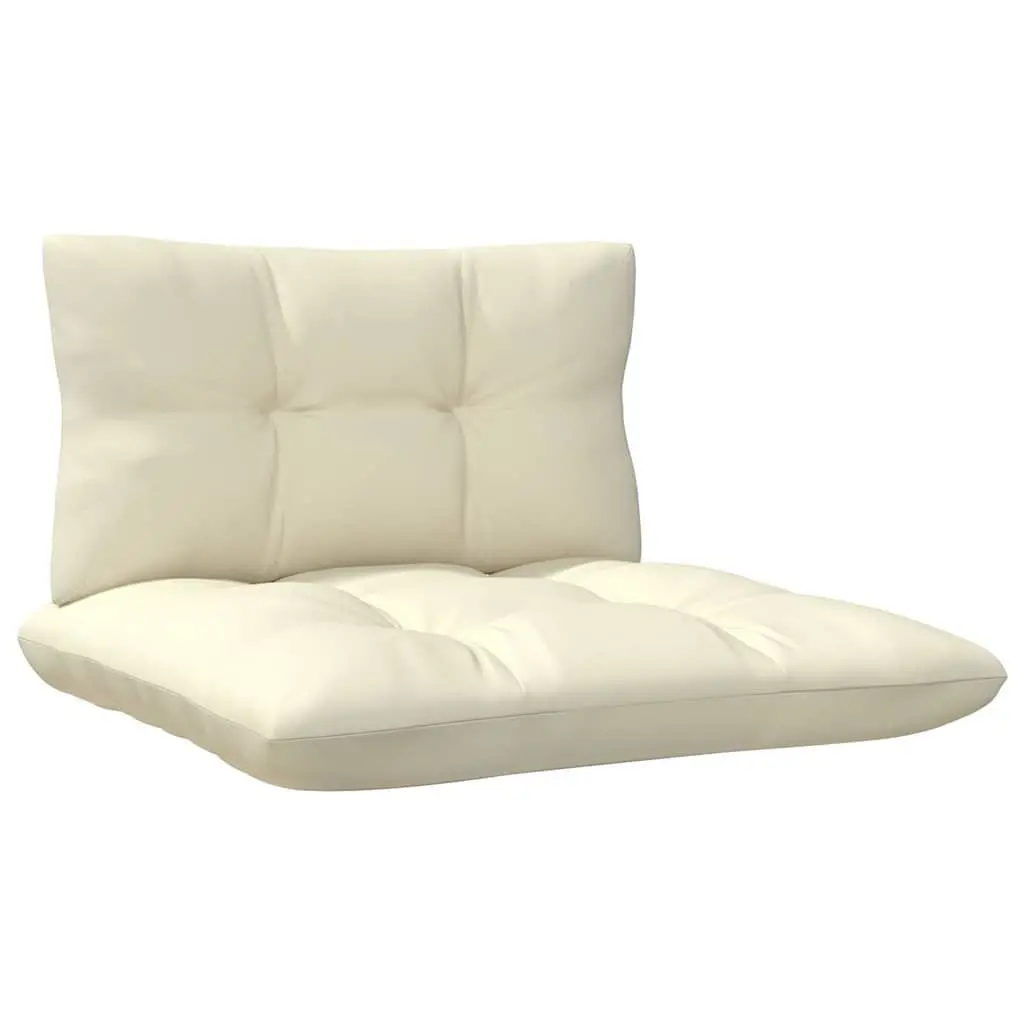 Garden Lounge Set 4 Piece Outdoor Patio Furniture with Cream Cushions Pinewood