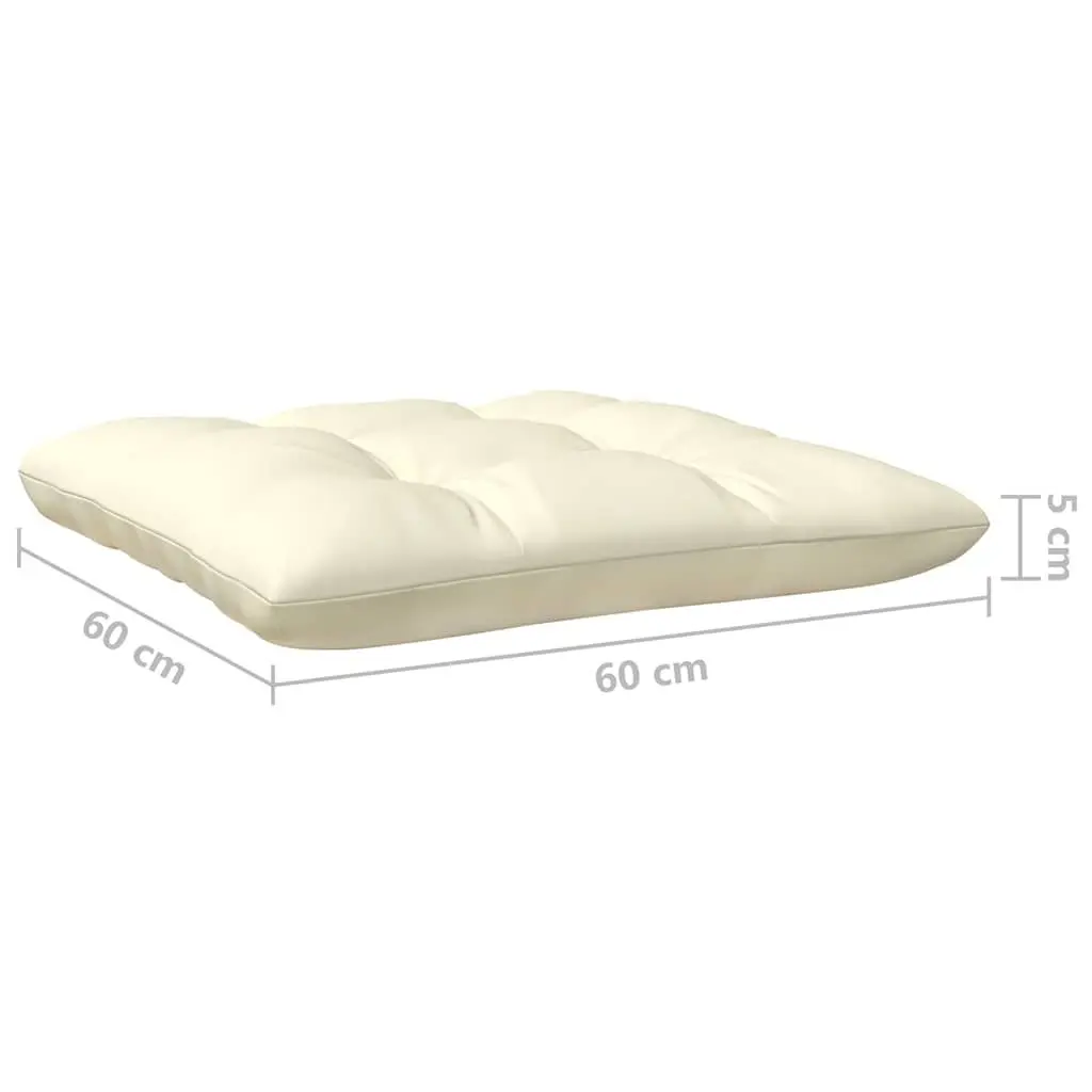 Garden Lounge Set 4 Piece Outdoor Patio Furniture with Cream Cushions Pinewood